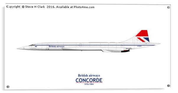 British Airways Concorde 1976-1984 Acrylic by Steve H Clark