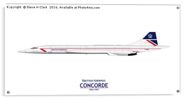British Airways Concorde 1984-1997 Acrylic by Steve H Clark