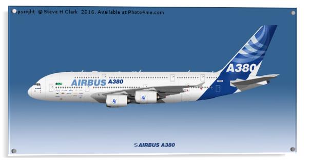 Illustration of Airbus A380 In House 2010 Acrylic by Steve H Clark