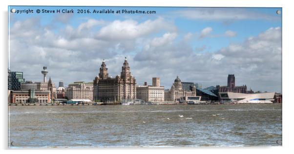 Liverpool's Iconic Waterfront Acrylic by Steve H Clark