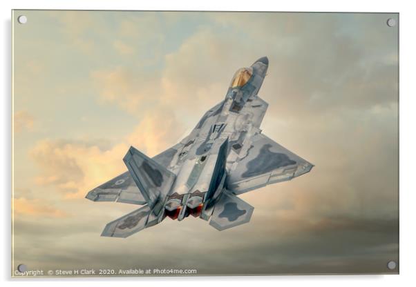 F 22 Raptor Acrylic by Steve H Clark