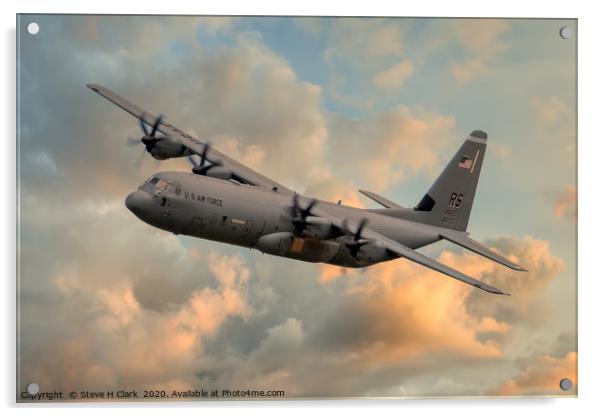 USAF C-130 Hercules Acrylic by Steve H Clark