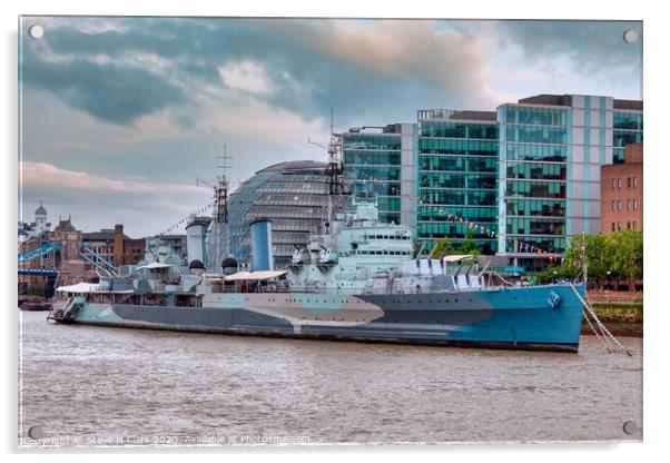 HMS Belfast Acrylic by Steve H Clark