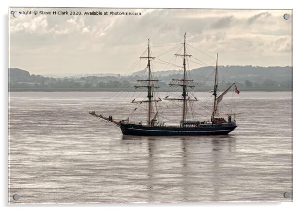 Tall Ship - Kaskelot Acrylic by Steve H Clark