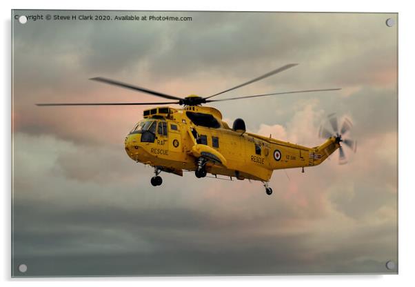 RAF Search and Rescue Sea King Acrylic by Steve H Clark