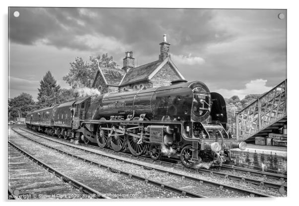 Duchess of Sutherland - Black and White Acrylic by Steve H Clark
