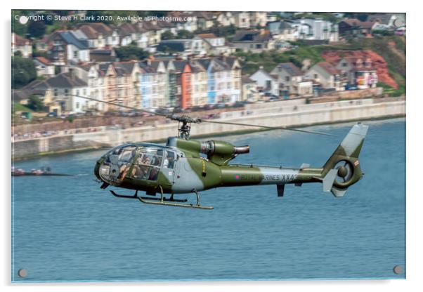 Royal Marines Gazelle Helicopter - Dawlish Acrylic by Steve H Clark