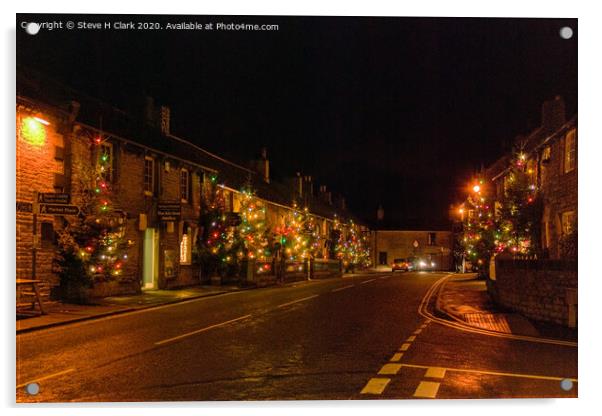 Christmas in Castleton Acrylic by Steve H Clark