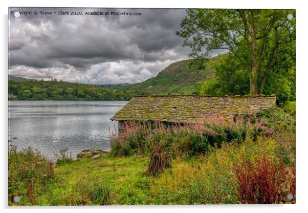 A Boathouse on Grasmere Acrylic by Steve H Clark