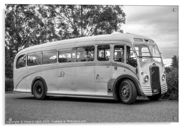 Bristol L6B Coach - Black and White Acrylic by Steve H Clark