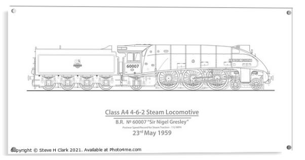 Sir Nigel Gresley Post War Speed Record 112 MPH Acrylic by Steve H Clark