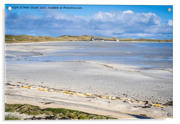 Barra airport beach Acrylic by Peter Stuart