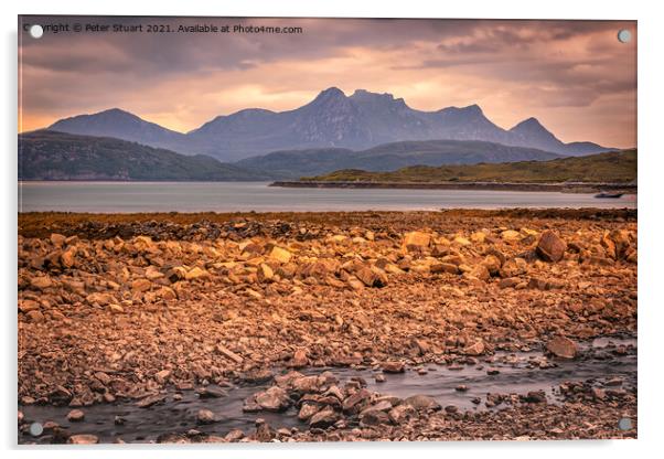 Ben Loyal from the Kyle of Tongue Acrylic by Peter Stuart