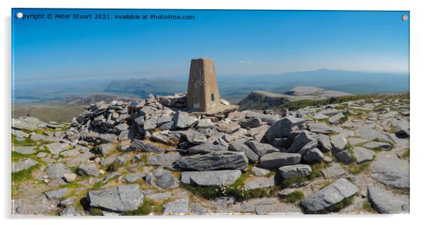 Summit of Ben Hope Acrylic by Peter Stuart