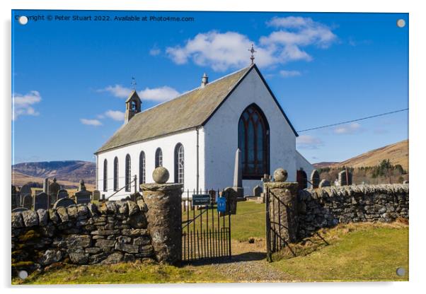 Amulree Parish church in Perthshire, Scotlland Acrylic by Peter Stuart