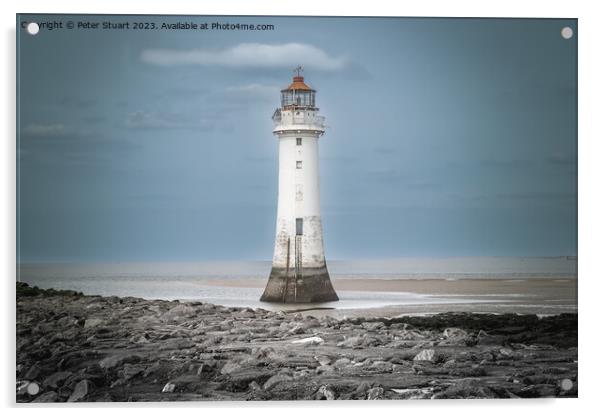 New Brighton Lighthouse (also known as Perch Rock Lighthouse and Acrylic by Peter Stuart