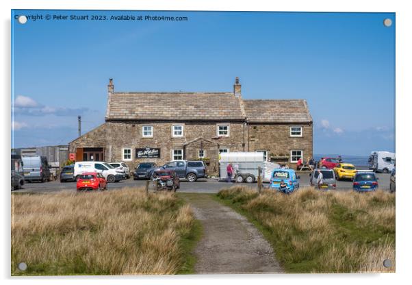 The Tan Hill public house on the Pennine way Acrylic by Peter Stuart