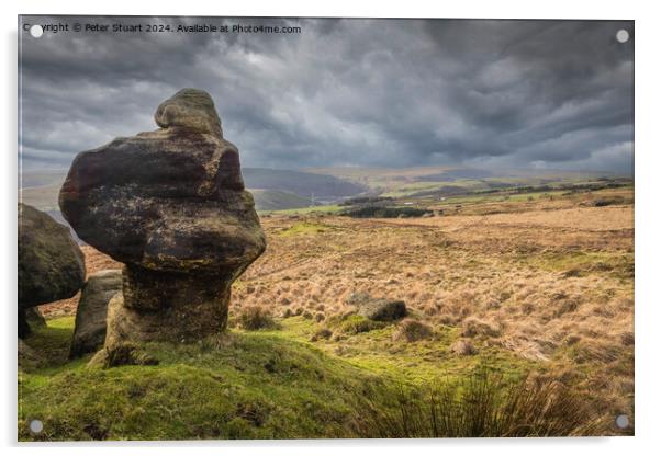 The Bridestone Rocks Acrylic by Peter Stuart