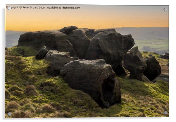The Bridestone Rocks Acrylic by Peter Stuart