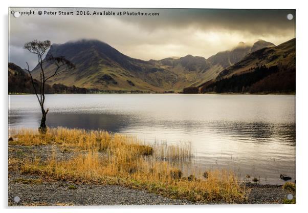 Fleetwith Pike and Buttermere Acrylic by Peter Stuart