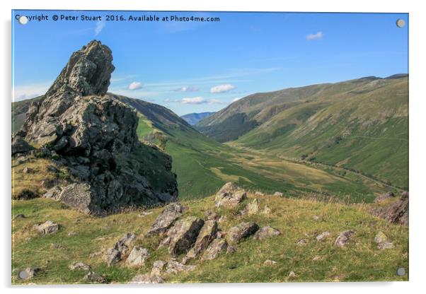 Helm Crag, Grasmere Acrylic by Peter Stuart