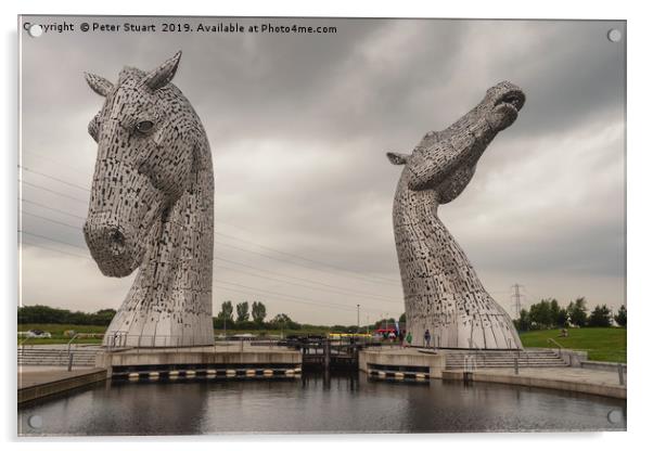 The Falkirk Kelpies Acrylic by Peter Stuart