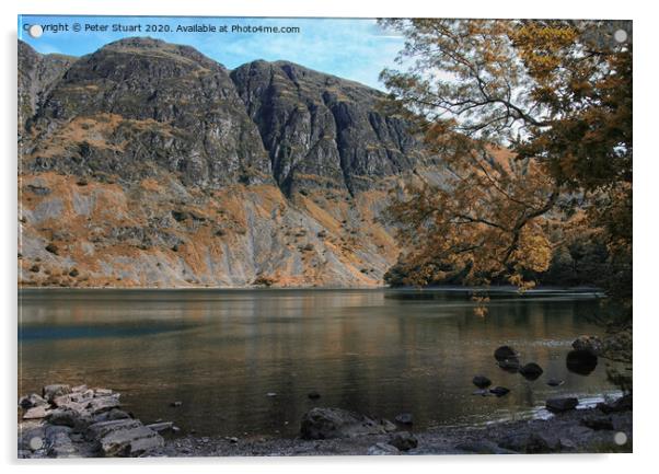 The Wasdale Screes and Raven Crag in the wasdale Valley Acrylic by Peter Stuart