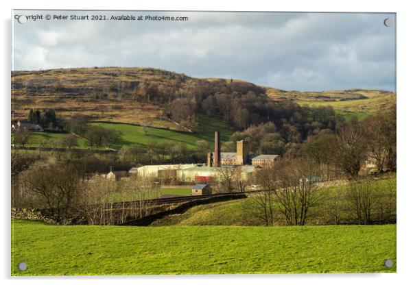 Langcliffe High Mill near Settle in the Yorkshire  Acrylic by Peter Stuart