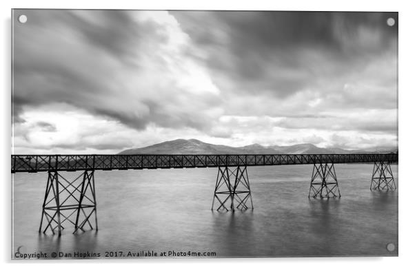 The bridge over Llyn Trawsfynydd Acrylic by Dan Hopkins