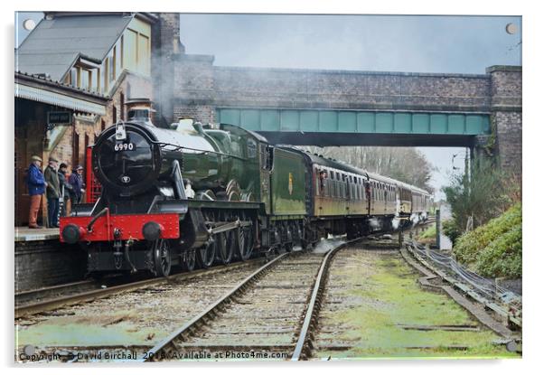 6990 Witherslack Hall arriving at Quorn and Woodho Acrylic by David Birchall