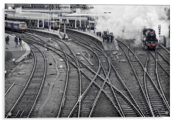 Steam trains in Sheffield Acrylic by David Birchall