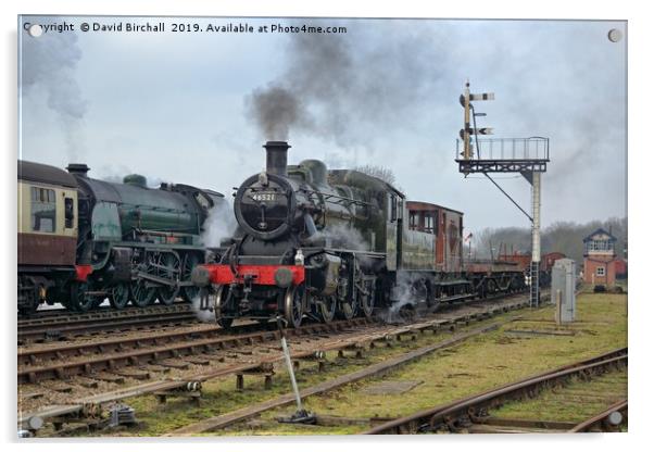 Steam trains 46521 and 777 Sir Lamiel Acrylic by David Birchall