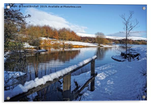 Watergrove Reservoir in Winter Acrylic by David Birchall
