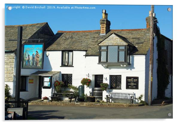 The Cornish Arms Inn, Pendoggett, Cornwall Acrylic by David Birchall