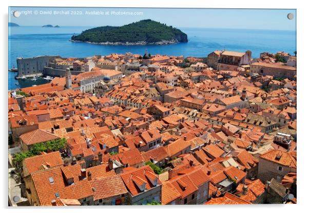 The rooftops of Dubrovnik Acrylic by David Birchall