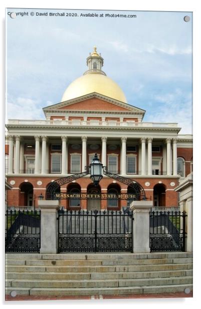 Massachusetts State House in Boston. Acrylic by David Birchall