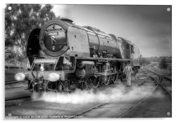 Steam locomotive 46233 Duchess Of Sutherland  Acrylic by David Birchall