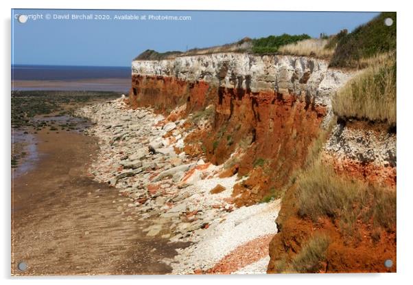 Cliffs at Hunstanton, Norfolk. Acrylic by David Birchall