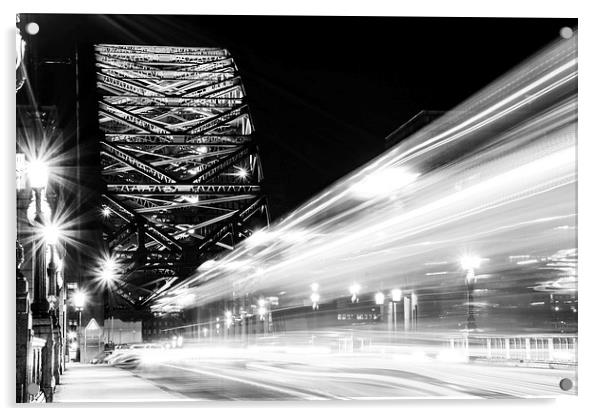 Tyne Bridge Traffic Acrylic by Helen Holmes
