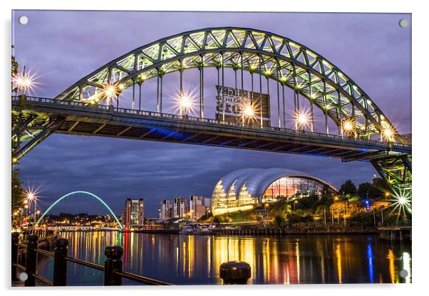  Newcastle Gateshead Quayside Acrylic by Helen Holmes