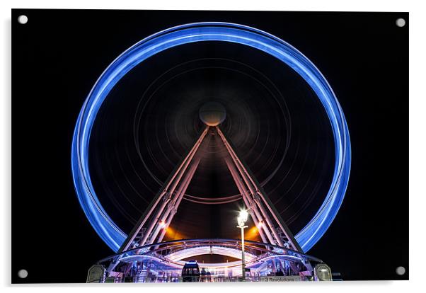 Brighton Wheel Light Trails Acrylic by Mike Laskey