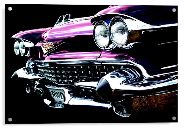 Pink Cadillac Acrylic by Rock Weasel Designs