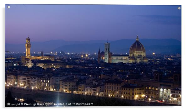 Florence by Night Acrylic by Pierluigi Gava