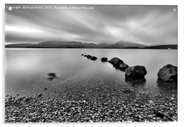 Loch Lomond Black & White Acrylic by bryan hynd