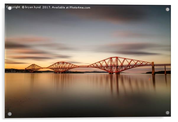 The Bridge at Sunset Acrylic by bryan hynd