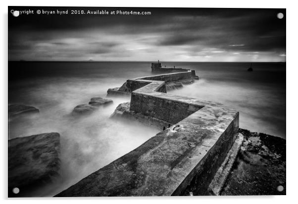 St Monans Breakwater Acrylic by bryan hynd