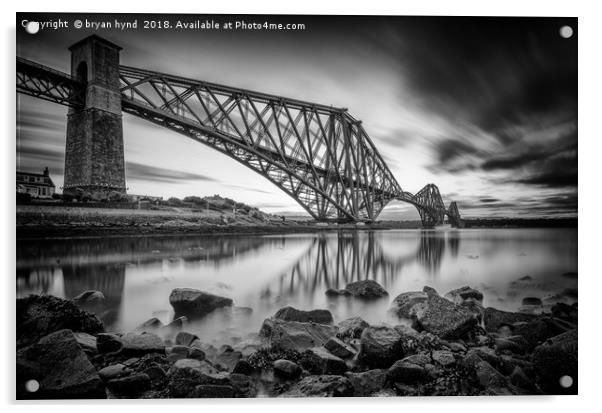 The Bridge Black and White Acrylic by bryan hynd