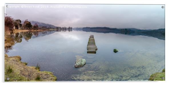Loch Ard Panorama Acrylic by bryan hynd