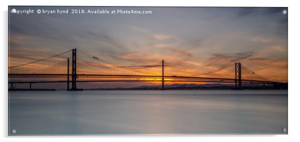 Road Bridges at Sunset  Acrylic by bryan hynd