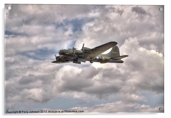 B17 Flying Fortress Sally B Acrylic by Perry Johnson